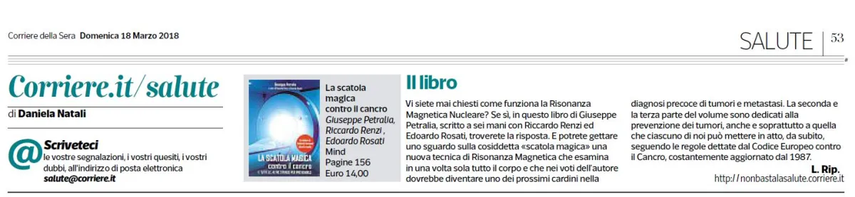 Corriere della Sera: La scatola magica contro il cancro